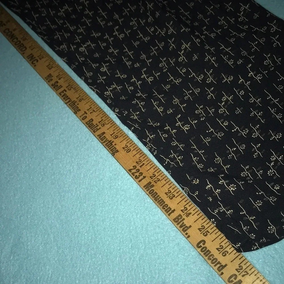 FOUNDED 1989 Vintage Blue- black pull on with ditzy flower print pants size L - Picture 8 of 9